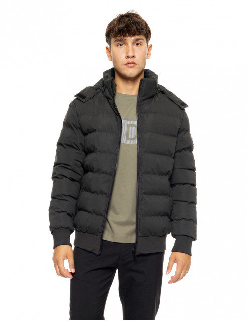 Splendid fashion ανδρικό κοντό bomber μπουφάν με αποσπώμενη κουκούλα