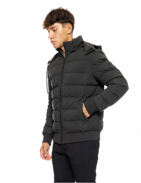 Splendid fashion ανδρικό κοντό bomber μπουφάν με αποσπώμενη κουκούλα