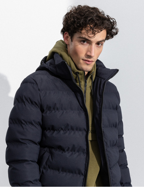 Splendid fashion ανδρικό κοντό bomber μπουφάν με αποσπώμενη κουκούλα