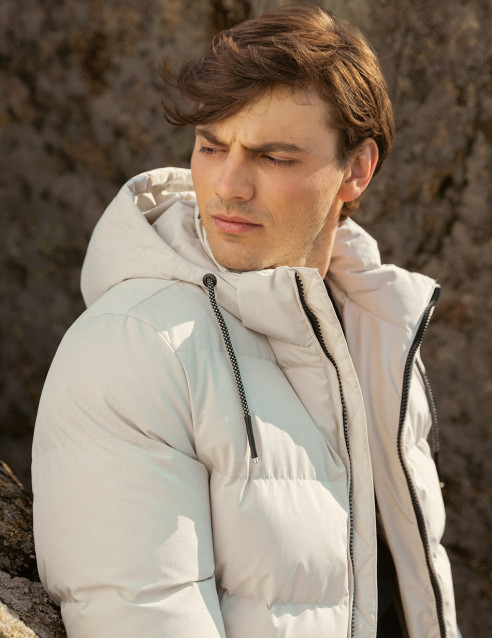 Biston fashion ανδρικό κοντό μπουφάν με αποσπώμενη κουκούλα