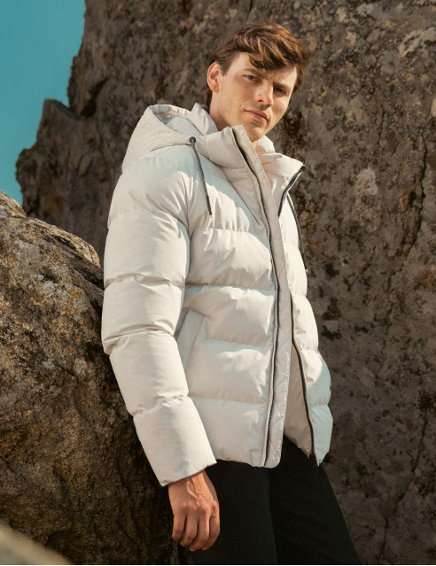 Biston fashion ανδρικό κοντό μπουφάν με αποσπώμενη κουκούλα