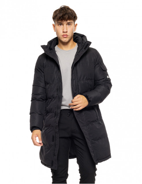 Biston fashion ανδρικό μακρύ μπουφάν με ενσωματωμένη κουκούλα
