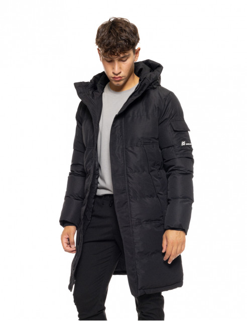 Biston fashion ανδρικό μακρύ μπουφάν με ενσωματωμένη κουκούλα