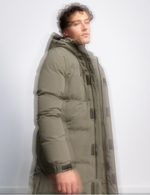 Splendid fashion ανδρικό μακρύ μπουφάν με ενσωματωμένη κουκούλα