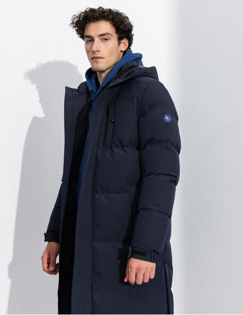 Splendid fashion ανδρικό μακρύ μπουφάν με ενσωματωμένη κουκούλα