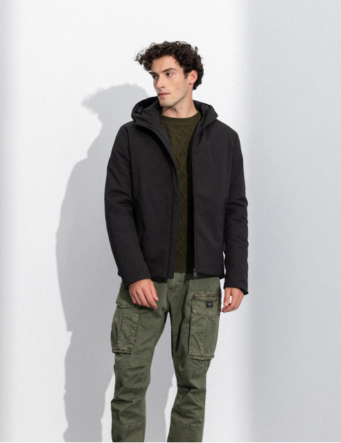Splendid fashion ανδρικό κοντό μπουφάν με ενσωματωμένη κουκούλα