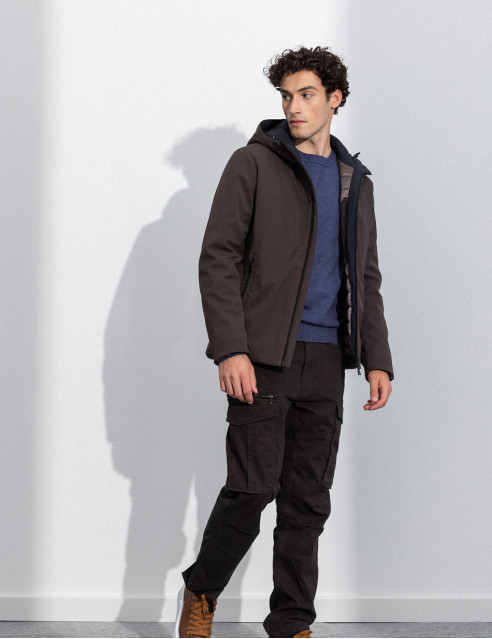 Splendid fashion ανδρικό κοντό μπουφάν με ενσωματωμένη κουκούλα