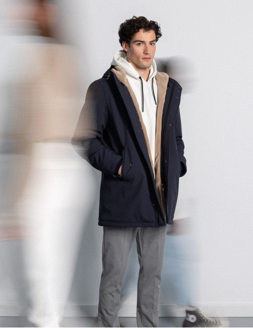 Splendid fashion ανδρικό demi μπουφάν με ενσωματωμένη κουκούλα