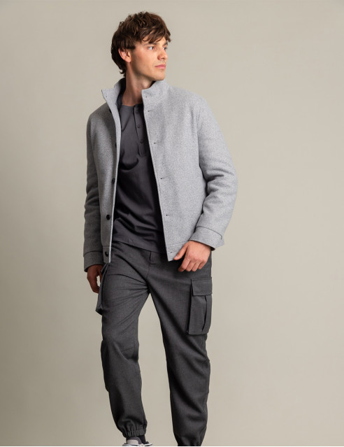 Biston fashion ανδρικό κοντό πανωφόρι με γιακά