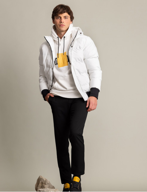 Biston fashion ανδρικό κοντό μπουφάν με ενσωματωμένη κουκούλα