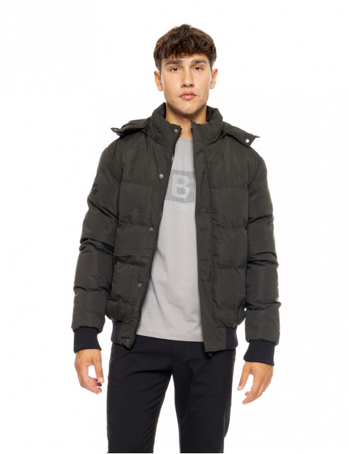 Biston fashion ανδρικό κοντό μπουφάν με ενσωματωμένη κουκούλα