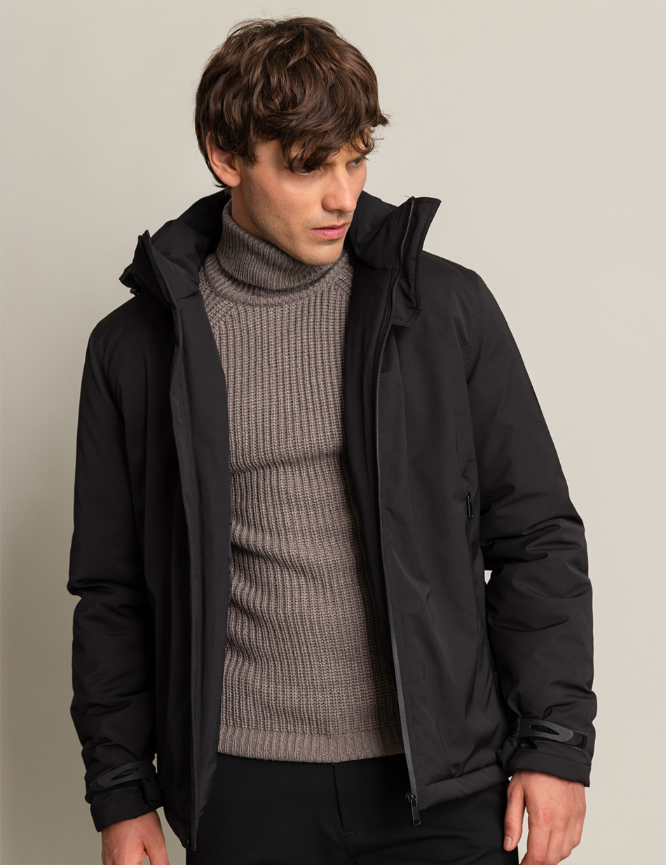 Biston fashion ανδρικό κοντό μπουφάν με αποσπώμενη κουκούλα