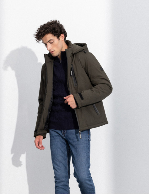 Splendid fashion ανδρικό κοντό μπουφάν με αποσπώμενη κουκούλα