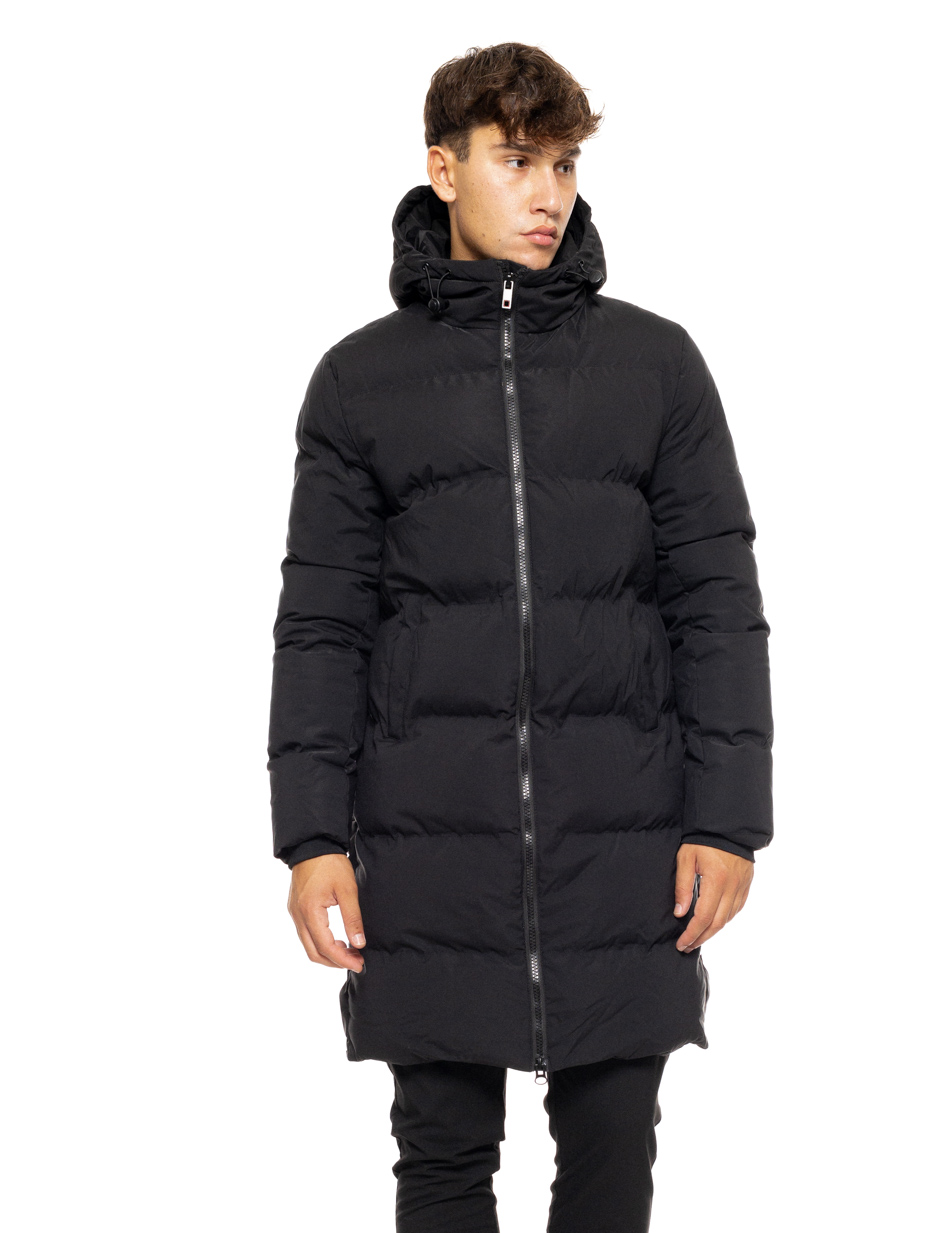 Biston fashion ανδρικό μακρύ μπουφάν με ενσωματωμένη κουκούλα