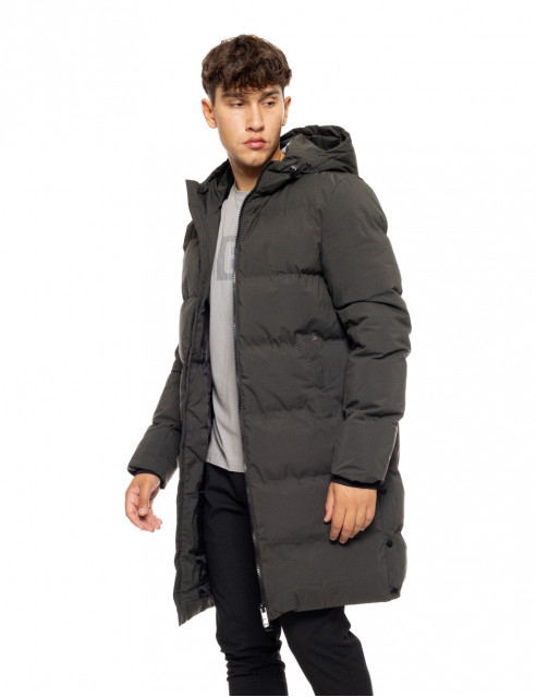 Biston fashion ανδρικό μακρύ μπουφάν με ενσωματωμένη κουκούλα