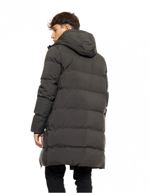 Biston fashion ανδρικό μακρύ μπουφάν με ενσωματωμένη κουκούλα