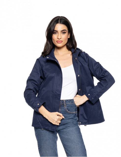 Biston fashion γυναικείο κοντό πανωφόρι με κουκούλα