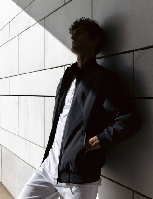 Biston fashion ανδρικό bomber πανωφόρι με γιακά