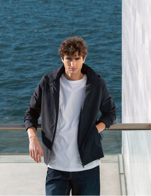 Biston fashion ανδρικό πανωφόρι με κουκούλα