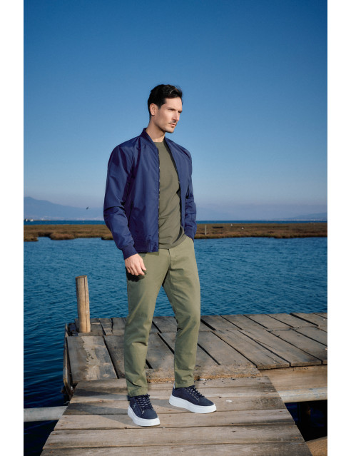 Biston fashion ανδρικό bomber πανωφόρι με γιακά