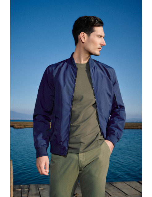 Biston fashion ανδρικό bomber πανωφόρι με γιακά