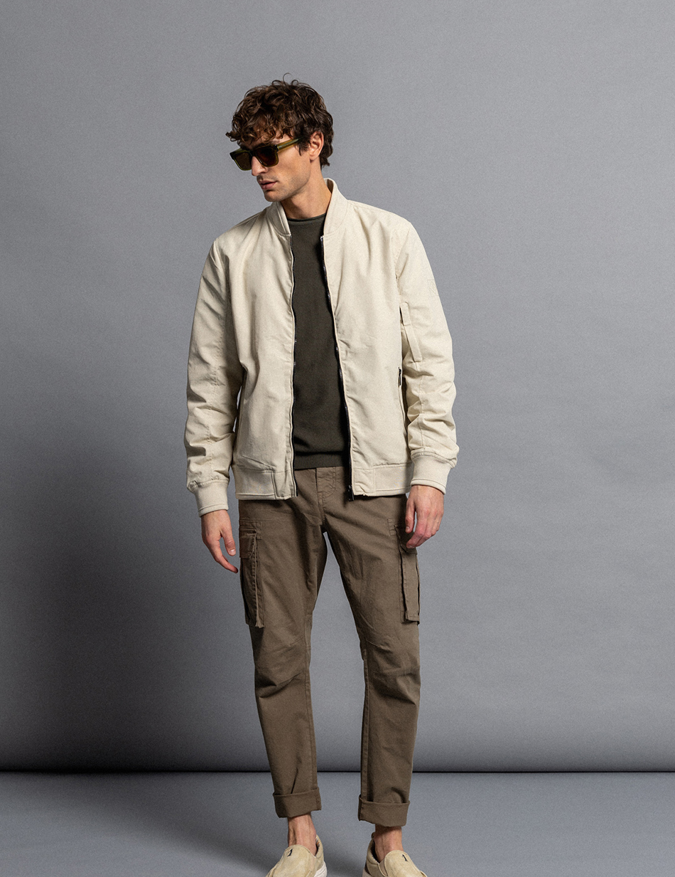 Biston fashion ανδρικό bomber πανωφόρι με γιακά