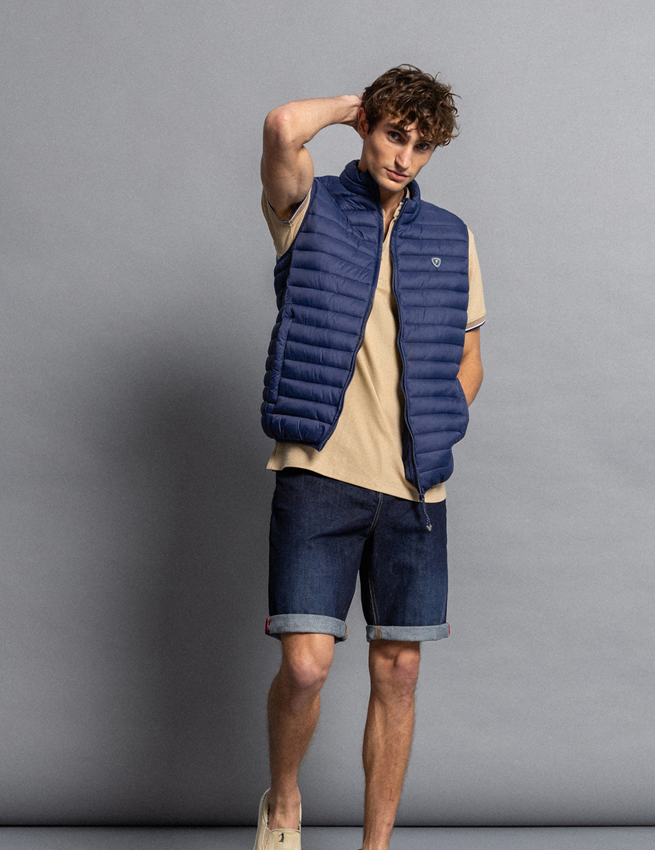 Biston fashion ανδρικό ultra light αμάνικο μπουφάν με γιακά