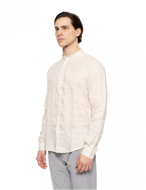 Smart fashion ανδρικό λινό πουκάμισο με mao γιακά