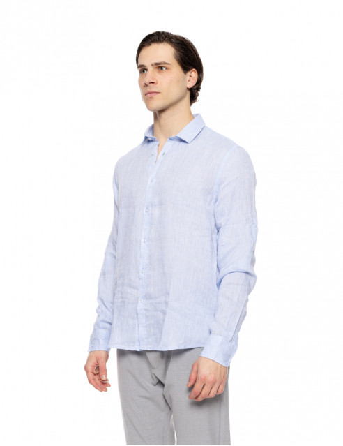 Smart fashion ανδρικό λινό πουκάμισο με γιακά