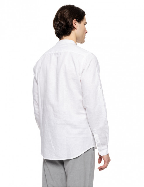 Smart fashion ανδρική λινή μπλούζα με mao γιακά