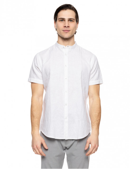 Smart fashion ανδρικό λινό K/M πουκάμισο με mao γιακά
