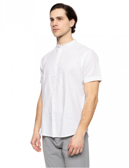 Smart fashion ανδρικό λινό K/M πουκάμισο με mao γιακά