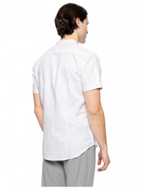 Smart fashion ανδρικό λινό K/M πουκάμισο με mao γιακά