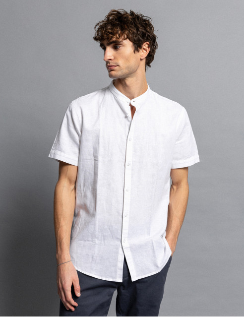 Smart fashion ανδρικό λινό K/M πουκάμισο με mao γιακά
