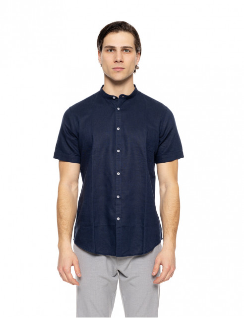 Smart fashion ανδρικό λινό K/M πουκάμισο με mao γιακά