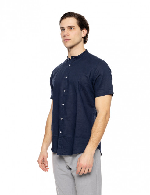 Smart fashion ανδρικό λινό K/M πουκάμισο με mao γιακά