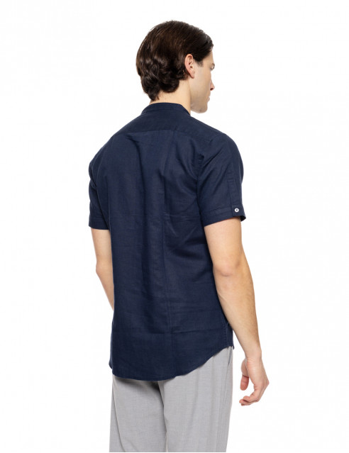 Smart fashion ανδρικό λινό K/M πουκάμισο με mao γιακά
