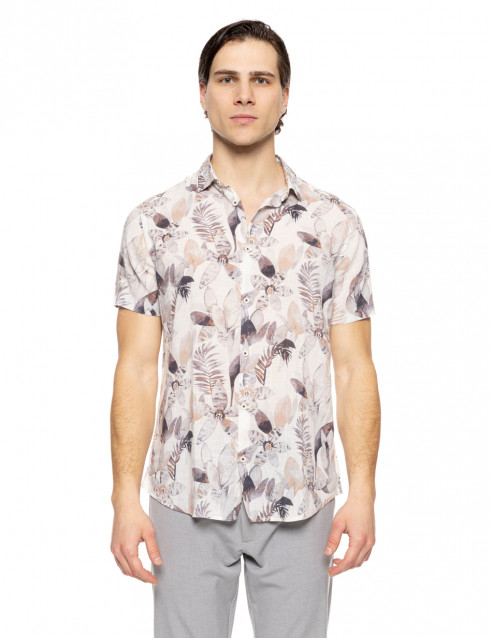 Smart fashion ανδρικό allover πουκάμισο με γιακά