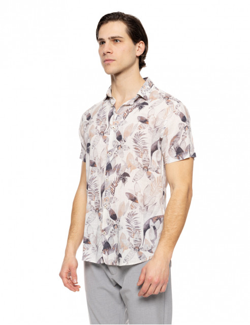 Smart fashion ανδρικό allover πουκάμισο με γιακά