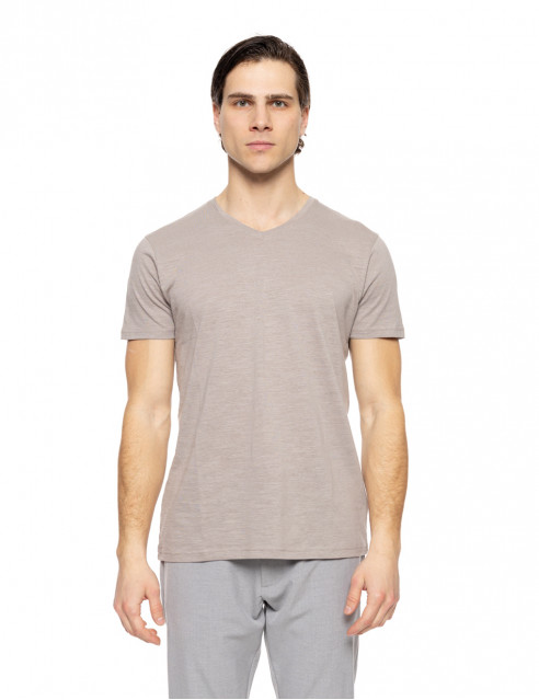 Smart fashion ανδρικό t-shirt με V λαιμό