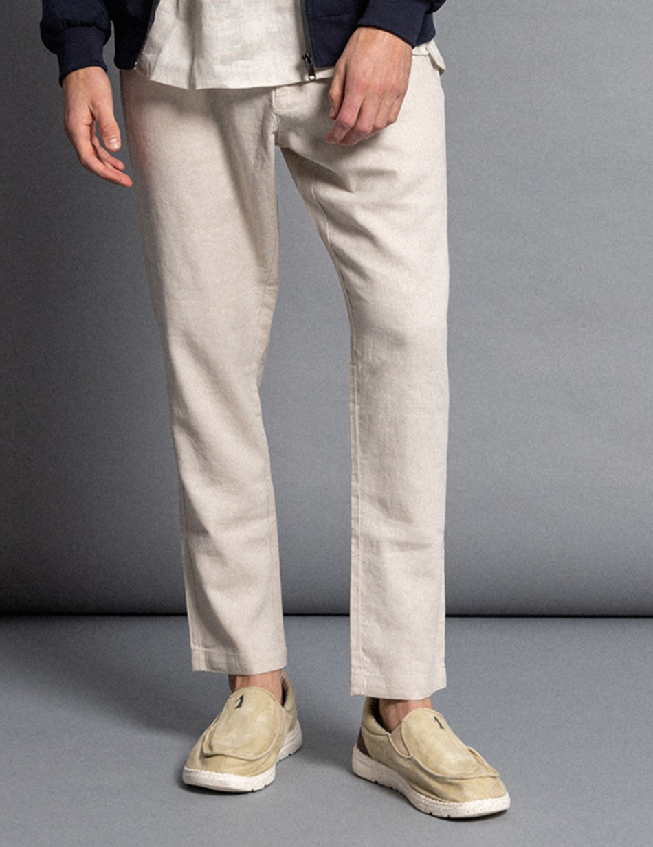 Biston fashion ανδρικό λινό παντελόνι chinos
