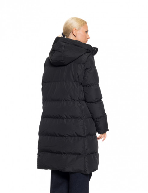 Biston fashion γυναικείο μακρύ μπουφάν με κουκούλα