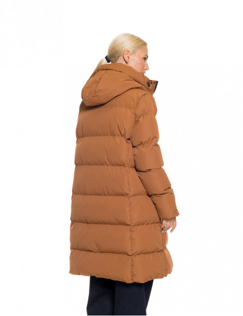 Biston fashion γυναικείο μακρύ μπουφάν με κουκούλα
