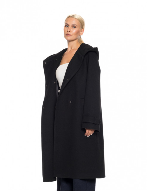 Splendid fashion γυναικείο μακρύ πανωφόρι με ενσωματωμένη κουκούλα