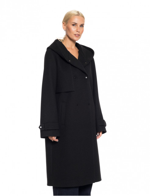 Splendid fashion γυναικείο μακρύ πανωφόρι με ενσωματωμένη κουκούλα