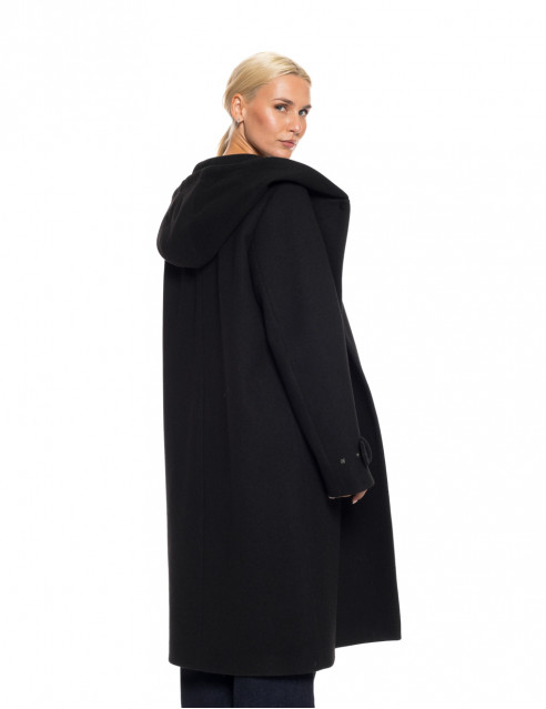 Splendid fashion γυναικείο μακρύ πανωφόρι με ενσωματωμένη κουκούλα