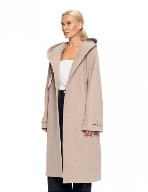 Splendid fashion γυναικείο μακρύ πανωφόρι με ενσωματωμένη κουκούλα