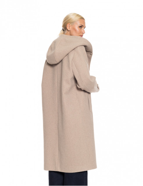 Splendid fashion γυναικείο μακρύ πανωφόρι με ενσωματωμένη κουκούλα