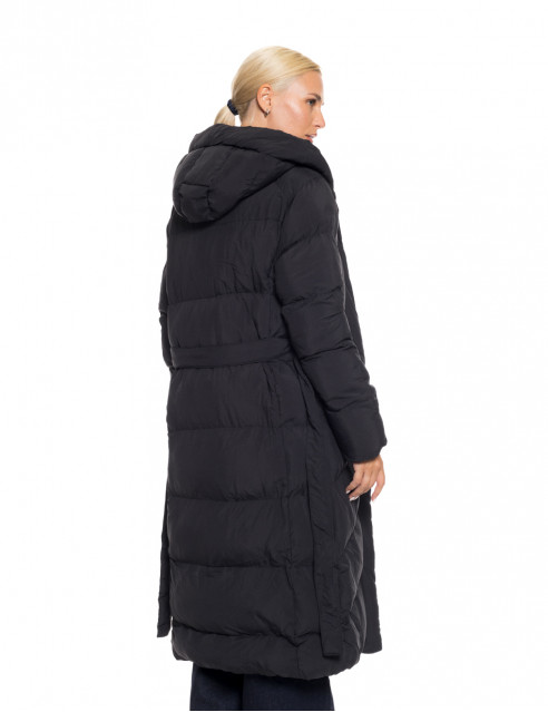 Biston fashion γυναικείο μακρύ μπουφάν με ενσωματωμένη κουκούλα