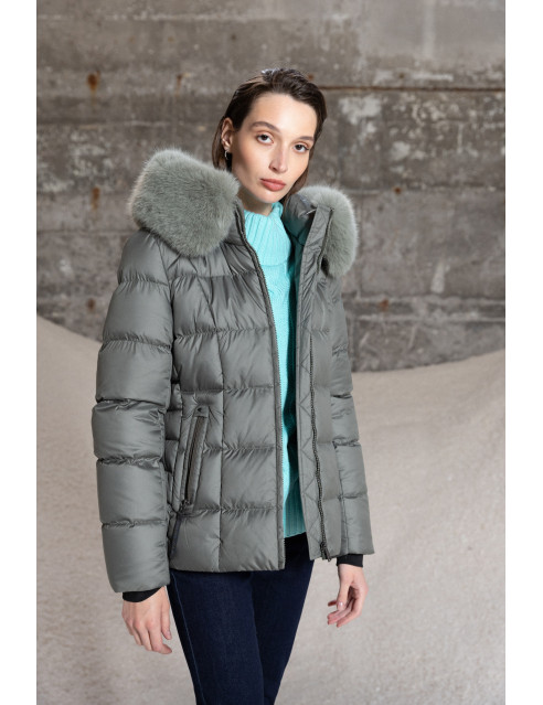 Splendid fashion γυναικείο κοντό μπουφάν με κουκούλα